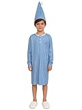 Lorilida 2 Pieces Kids Boys Stripe with Adjustable Sleep Pompom Cap Loose Homewear Royal Blue 5-6 Years