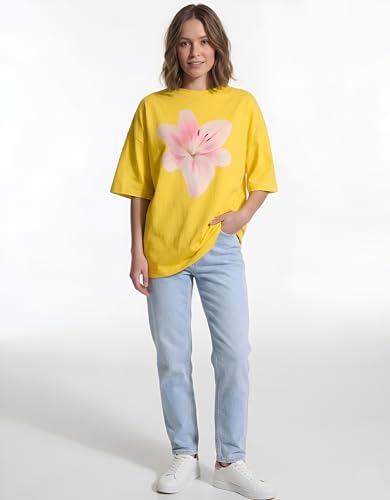Image of Tfortees Women Cotton Oversized T-Shirt Casual Wear | Relaxed Fit, Round Neck