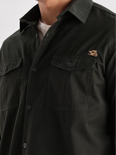 Image of Adro Cargo Shirt for Men with Double Pocket | 100% Cotton | Full Sleeve | Regular Fit