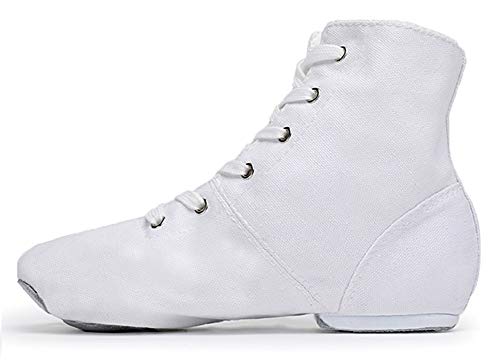 Image of Canvas Jazz Dance Boots Ballet Dancing Sneakers for Adult Men Women (5 /35，White