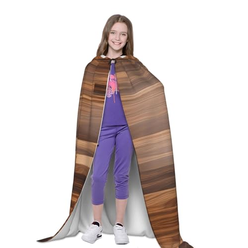 Cape à capuche avec imprimé grain de bois unique pour bal masqué