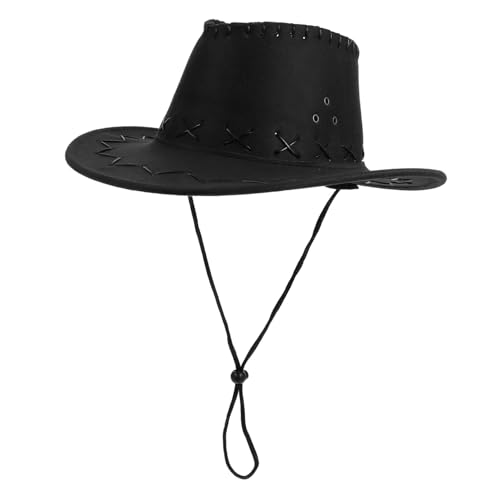 Boys Girls Boys and Girls Cowboy Hat Uv Protection Felt Hat for Craft Party Western Cap Black