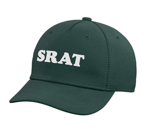 SRAT Vintage Eights Minimalist Adjustable Printed Baseball Hat, Dark Green