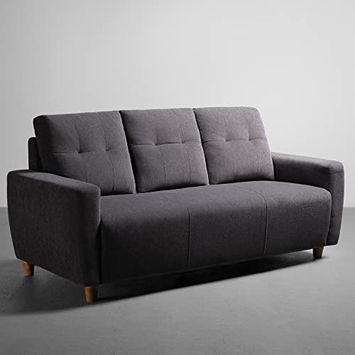 Image of Sleepyhead Yolo Designed by Duroflex - 3 Seater Sofa |Premium Fabric, Plush 3 Layer Cushioning |Modern Buttonless Tufted & Anti-Sag Comfort |Stylish & Durable |3 Years Warranty - Sesame Grey