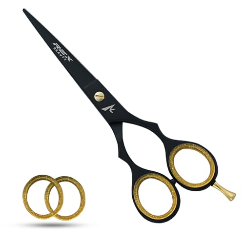 Professional Barber Scissor Stainless Steel Hairdressing & Styling Japnese Steel Hair Cutting Scissors Barber Scissors for Hair Cutting (Black)