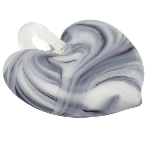 Glass Of Venice Murano Glass Venetian Marble Design Italian Handmade Heart Pendant - White and Purple Murano Glass Jewelry for Women2