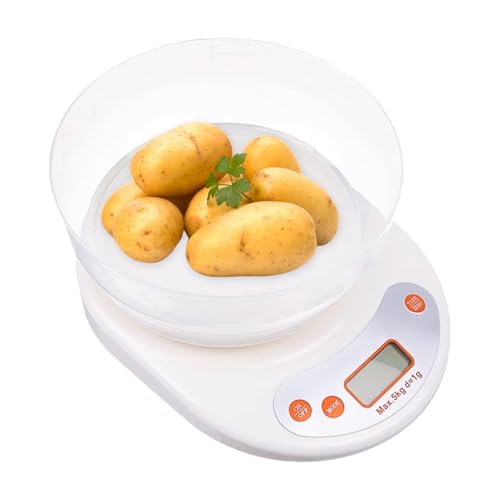 Báscula de cocina | Báscula de alimentos | Medición precisa | Báscula de cocina | Medición precisa del peso | Báscula electrónica de alimentos, báscula de cocina con recipiente extraíble 1 g-5 kg para