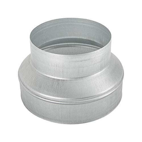 Duct Reducter 8 to 6 Air Ducting Reducer Increaser Air Duct Adapter or Round Metal Pipe Reducer for Bathroom Kitchen Ventilation Systems