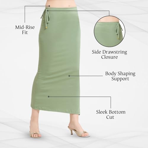 Image of TRASA Womens Saree Shapewear Petticoat, Cotton Lycra Petticoat, Skirts for Women, Shape Wear Dress for Saree