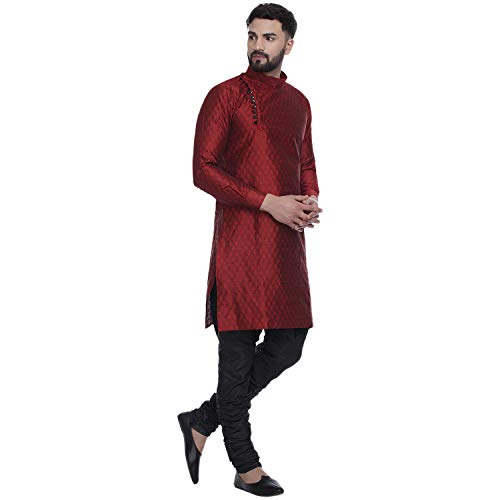 Image of Veera Paridhaan Men's Ethnic Jacquard Printed Long Straight Kurta