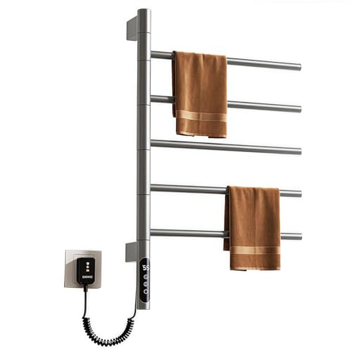 Toallero eléctrico calefactable de acero inoxidable con 5 barras de diseño 2
