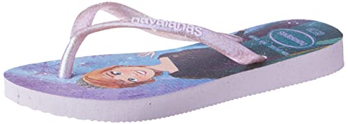 Chinelo Kids Slim Frozen, Havaianas, Meninas, Lilás Calmo/Lilás Moonlight Glitter, 25/26