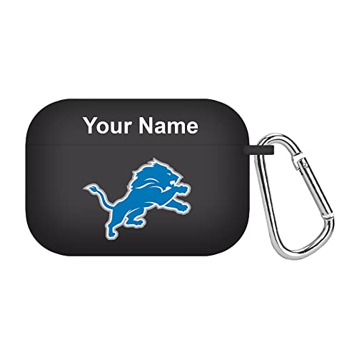 GAME TIME Detroit Lions Custom Name HD Case Cover Compatible with Apple AirPods Pro (Black)