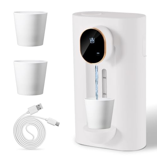 Roadtime Automatischer Mundspülspender für Badezimmer, 540 ml, berührungsloser Wand-Mundspülspender mit 2 magnetischen wiederverwendbaren Bechern, Mundspülbehälter (Weiß)