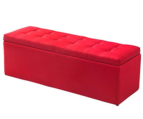 Pouf rectangulaire en lin de qualité supérieure et structure bois robuste - 2