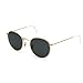 Small Round Vintage Mirror Lenses UV Protection Unisex Sunglasses by HMIAO (Gold Frame, Black)
