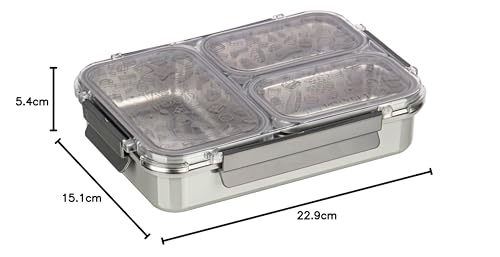 Image of Polyset Munch Mate 1000 3 PARTITION - Grey PU Insulated Lunch Box with Partitions | Keeps Food Warm | Office & School Pack of 1 1000ml