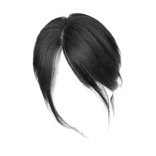 Peluca Con Flequillo Y Raya Al Medio - Postizo De Pelo Sintético, Extensiones De Cabello Para Mujer | Topper Capilar De 25 Cm Para Aumentar Volumen, Aspecto Natural Uso Diario, Fiestas Y Citas