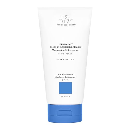 Drunk Elephant Silkamino Mega-Moisturizing Masker - 210 ml/7 fl oz - Silk Amino Acids - Clean Clinical - Sulfate-Free - Cruelty-Free - Dermatologist-Tested - Free of Essential Oils, Silicones, and SLS