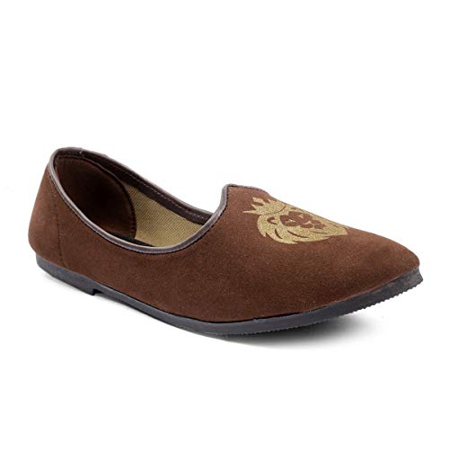 Image of YUVRATO BAXI Men's Suede Material Fashionable Casual Punjabi Jutti, Nagra and Mojari