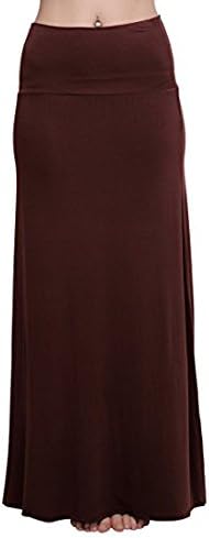 Urban CoCo Women's Stylish Spandex Comfy Fold-Over Flare Long Maxi Skirt - Image 6
