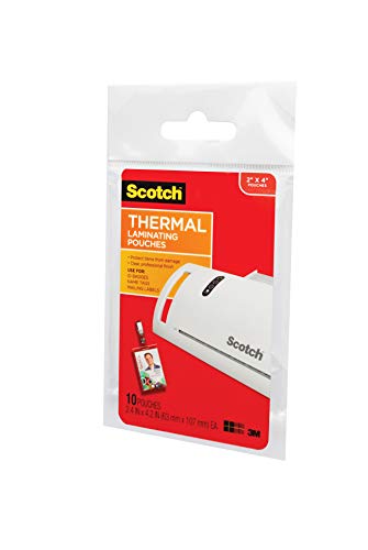 Scotch Thermal Laminating Pouches Premium Quality, 5 Mil Thick For Extra Protection, 10 Pack Id Badge With Clip Laminating Sheets, Our Most Durable Lamination Pouch, 2.4 X 4.2 Inches (Tp5852-10) #TOP1