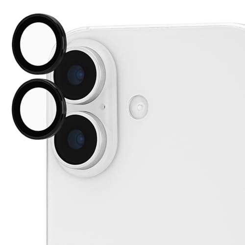 Image of Case-Mate Camera Lens Protector with Aluminum Rings for iPhone 17 - Black | For iPhone 17 /16 /16 Plus /15 /15 Plus /14 - Double Tempered Glass, Anti-Scratch - Ultra HD View, Case Friendly, Easy Install