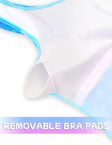Image of Girls Swimsuits Back Cutout Bathing Suits for Girls 6-14 Removable Chest Pad Quick Dry for Swim Team Beach Pool
