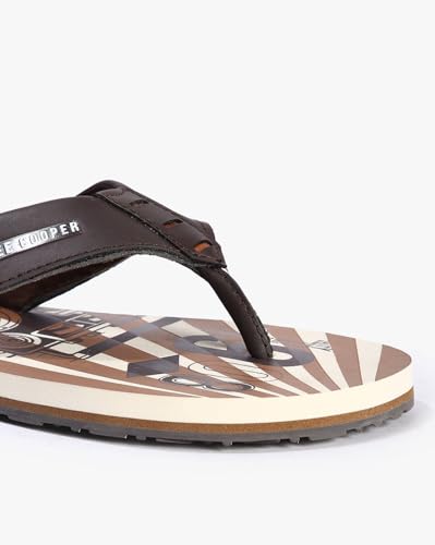Image of Men's logo print flip-flop slippers