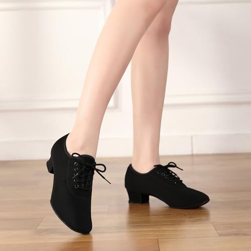 Chaussures de danse latine à lacets pour femme avec talon bas - 2