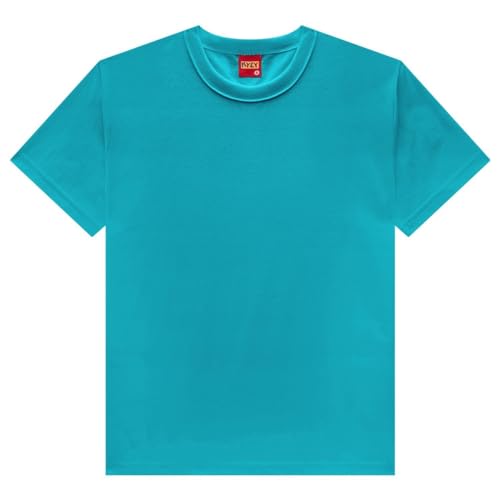 Camiseta Infantil KYLY Menino Básica Blusa Camisa Tam 10 a16 Cor:Azul;Tamanho:16