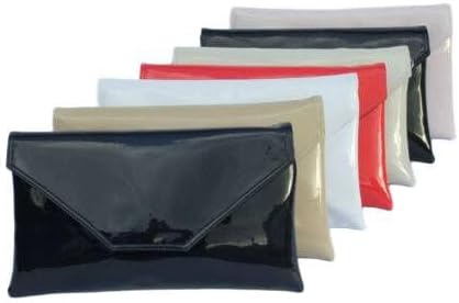 LONI Womens Stylish Large Envelope Patent Clutch Bag/Shoulder Bag Wedding Party Prom Bag - Image 6