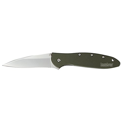 Image of Kershaw Leek, BlackWash Pocket Knife (1660BLKW); 3 Sandvik 14C28N Steel Blade, 410 Stainless Steel Handle, BlackWash Finish, SpeedSafe Assisted Open, Frame and Tip Locks, Reversible Pocketclip; 3 OZ
