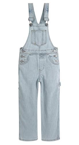 KIDSCOOL SPACESalopette en Jean pour Enfants Petits et Grands Enfants 3 Boutons des Deux côtés Salopette en Jean Bleu Clair 7-8 Ans
