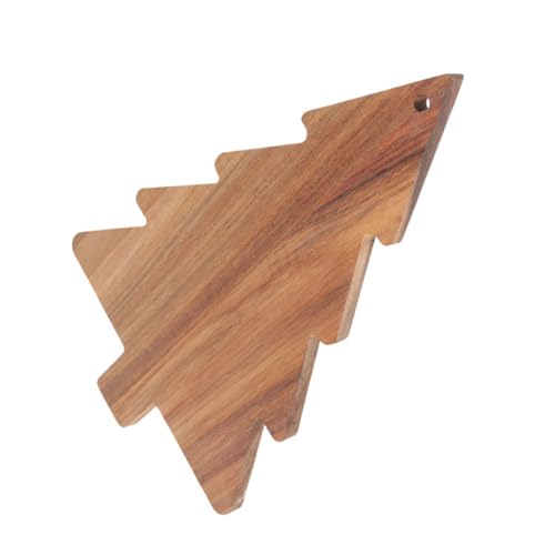 Hohopeti Legno Di Acacia Tagliere Per Affettati Forma Di Albero Di Natale Piatto Per Snack Formaggi Antipasti e Dessert Vassoio Da Portata Bifacciale Marrone
