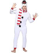 Wizland Adult Snowman Onesie Snowman Pajamas Men's and Women's Matching Pajamas, Adult Snowman Xm...