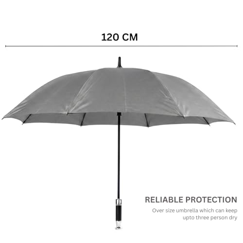 Image of GINOYA BROTEHRS Automatic Open & Close Umbrella with UV Protection - Large Windproof Stick & Compact Folding Travel Umbrella, Waterproof Heavy Duty Frame for Men & Women