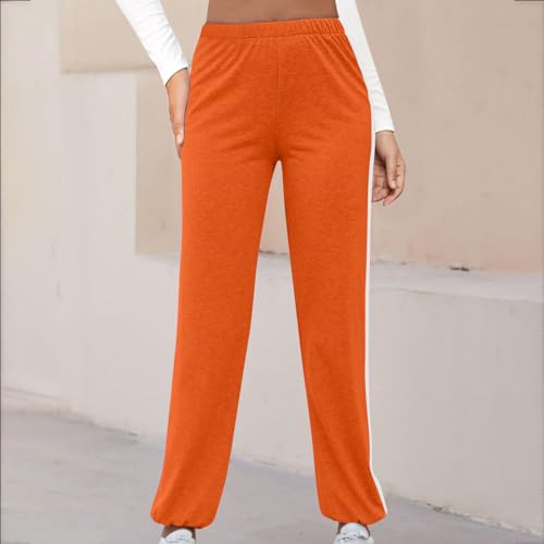 Pants for Women Trendy Color Block Cinch Bottom Workout Sweatpants Casual Loose Fit Elastic Waist Joggers Fall Pants2