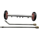 MoSundi Limpiador de tren de rodaje a presión de 16 pulgadas con cepillo de aleación de aluminio y poste de extensión para limpieza de chasis de vehículo y parte inferior de la carrocería, negro y