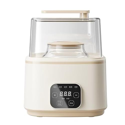 DECAKE Yogurtera con Pantalla LCD, máquina automática para Hacer Yogur, yogurera eléctrica con Doble Revestimiento de Vidrio de 2L y 1L, fácil Limpieza y operación Sencilla