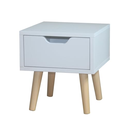 HTI living Nachttisch 1 Schublade Thekla Weiß Beistelltisch Kommode