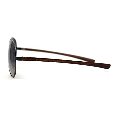 Mens Classic Airforce Woodgrain Wrap Arm Metal Aviator Sunglasses3
