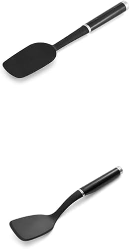 KitchenAid Espátula clásica para cuchara talla única negro 2 y KitchenAid KE001OHOBA Classic Solid Turner talla única negro 2