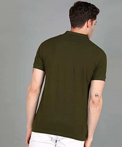 Image of Urbano Fashion Men's Colour-Block Slim Fit Half Sleeve Cotton Polo T-Shirt