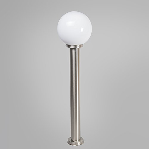 Qazqa - Nowoczesna lampa zewnętrzna słup stal nierdzewna 100 cm - Sfera - E27 | 1 światło - Stal nierdzewna - Odpowiednie dla Oświetlenie zewnętrzne
