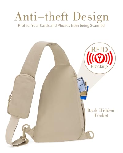 Sling Bag Nylon Crossbody Bags for Women with Anti-theft RFID Blocking Pocket Cross Body Purse Adjustable Shoulder Strap3