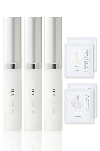 針美容液 アイクリーム 【公式】lujo(ルジョー) ニードルセラム 目元ケア ヒト幹細胞 マイクロニードル 次世代エイジングケア 35種類の美容成分 (9g/1ヶ月分) パウチセット (化粧水 + オイル美容液 各2袋付き) (3本(9g×3))