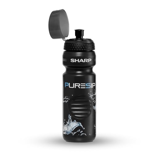 Image of SHARP Pure Sip Water Filter Bottle 750 ml For Hiking,Backpacking, And Travelling (Black)