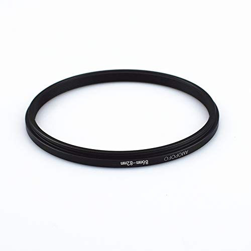 Aro adaptador paso descendente 86mm a 82mm compatible con filtros UV, ND, CPL, metal CNC negro mate para lentes de cámara de 86mm y accesorios de 82mm miniatura 5