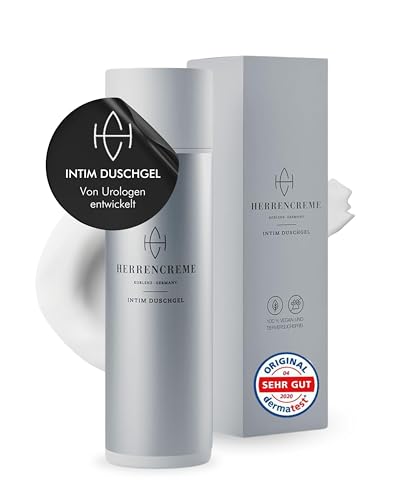 HERRENCREME Intim Duschgel für Männer 200 ml I Waschgel für Körper & Intimbereich I sanfte Pflege & Reinigung I Männer Intimpflege vom Urologen entwickelt I vegan & dermatologisch getestet